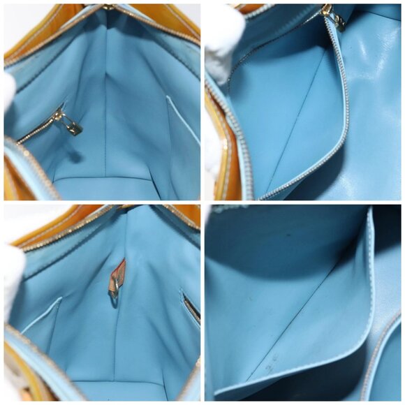 LOUIS VUITTON Monogram Vernis Houston Hand Bag Baby Blue - Picture 15 of 16